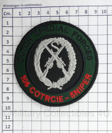 KCT Korps Commandotroepen Dutch Special Forces 105 COTRCIE SNIPER embleem - met klittenband - diameter 9 cm