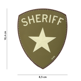 Embleem Sheriff Multicam - Klittenband - 3D PVC - 10,5 x 8,5 cm.