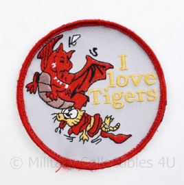 Royal Air Force Dragon and Tigers Patch I Love Tigers - met klittenband -  diameter 9 cm - origineel