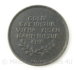 Duitse In Eiserner Zeit 1916 herdenkingspenning - diameter 4 cm - origineel