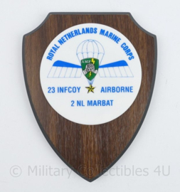 Korps Mariniers Royal Netherlands Marine Corps 23 INFCOY Airborne 2 NL Marbat wandbord - 14,5 x 1,5 x 19 cm - origineel