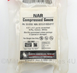 North American Rescue NAR Compressed Gauze - t.h.t. 09-2021 - origineel