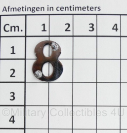 Eenheid nummer voor epaulet ENKEL - nummer 8 - 2 x 1,5 cm - origineel