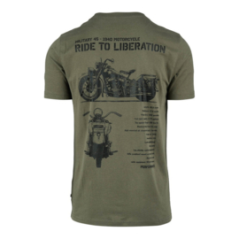 T-shirt Liberator WLA Motorcycle - Ride to Liberation  -  Groen