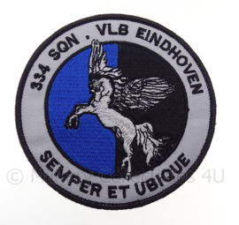 KLu Koninklijke Luchtmacht vliegbasis Eindhoven embleem "334 Squandron" -  met klittenband - diameter 10 cm