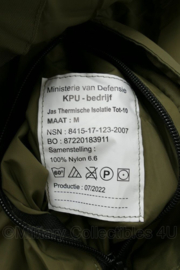 KL Nederlandse leger Snug jack ISO jack Groen Jas Thermische Isolatie tot -10 model 07-2022 - met compressietas - maat Medium (6080/9095) - nieuw - origineel