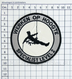 Nederlandse Politie Werken op Hoogte Specialist Level 2 embleem - met klittenband - diameter 9 cm
