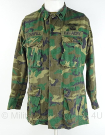 US Army BDU jacket and trouser - POPLIN Woodland - vroege versie 1980 ripstof - matching set - maat S/regular - origineel