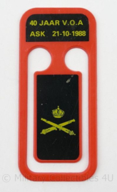 KL 40 jaar V.O.A. ASK Artillerie Schietkamp boekenlegger 1988 - 9½ x 4½ cm - origineel