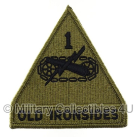 US Army OCP SSI patch - 1st Armoured Division - Old Ironsides - met klittenband - 11 x 9,5 cm - voor multicamo uniform - origineel