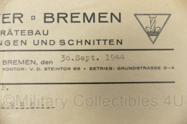 Zeldzame WO2 Duitse document set van Nederlandse arbeider Hendrik van der Berg  Flugzeufbau Lemwerden - origineel