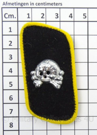 WO2 Duitse Heer Panzer kraagspiegels - met gele rand - afmeting 4 x 7,5 cm - replica