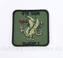 KLu Luchtmacht eenheid borst embleem 519 Squadron Vlucht 1 - met klittenband - 5,5 x 5,5 cm - origineel