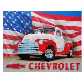 Metalen plaat Chevrolet - 40 x 30 cm.