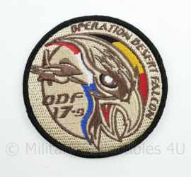 BAF Belgian Air Force Operation Desert Falcon ODF 17-9 embleem  met klittenband- 9 cm. diameter