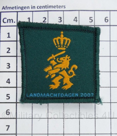 KL Nederlandse leger Defensie Landmachtdagen 2007 borstembleem - met klittenband - 5 x 5 cm - origineel