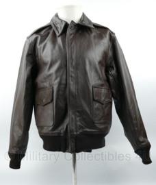 Type A-2 Leather Flight Jacket (cowhide) - donkerbruin leder - size 42 tm. 46