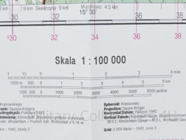 Poolse Stafkaart Gorzow Wielkopolski N-33-115,116 - 1 : 100.000 - 64 x 84 cm - origineel