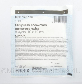 Klinipress Nonwoven compress extra 8 layers 10 x 10 cm - t.h.t. 11-2024 - origineel