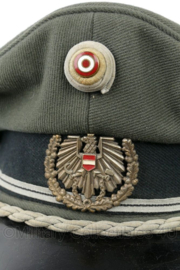 Oostenrijke leger officiers pet met insigne - maat 55 - gedragen - origineel