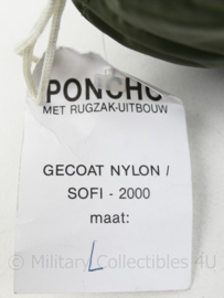 Nederlandse leger compacte poncho MET rugzak-uitbouw en capuchon - GROEN - ongebruikt - origineel