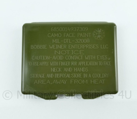 US Army Bobbie Weiner camo face paint schmink doosje groen met spiegeltje - 10 x 7,5 x 1,5 cm - NIEUW - origineel