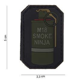 Embleem 3D PVC - met klittenband - M18 Smoke Ninja - 5 x 3,3 cm