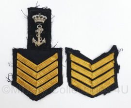Koninklijke Marine emblemen set - set van 3 - Sergeant Majoor - van uniform geknipt -  origineel