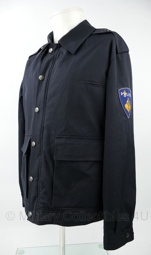 Nederlandse Politie donkerblauwe parka met emblemen - Maat 50 - origineel