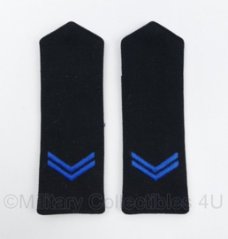 KM Koninklijke Marine Korporaal epauletten - blauwe strepen - 13 x 4,5 cm - origineel