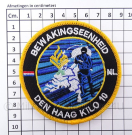 Nederlands Bewakingseenheid Den Haag Kilo 10 embleem met klittenband - diameter 9 cm