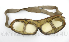 Vintage WO2 periode stofbril - met scharnieren in de glazen - gebruikt - origineel