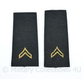 US Army shoulder boards yellow on black - 11,5 x 5,5 cm - origineel