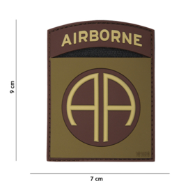 Embleem 3D PVC - met klittenband - 82nd Airborne Division Subdued  - 7,7 x 5 cm