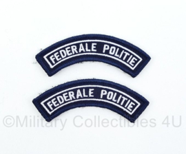 Belgische Politie Federale Politie straatnamen set - met klittenband - 9 cm breed