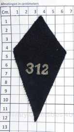 Belgische Politie 312 kraagspiegels PAAR - 12 x 6 cm - origineel