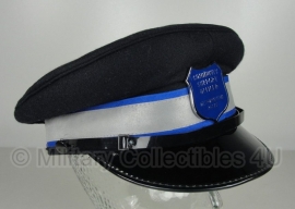 Britse politie heren platte pet - Community support officer -  zwart met blauw/zilveren band - maat 58 - origineel