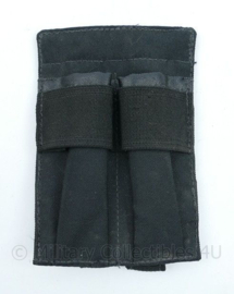 Universele koppeltas nylon met twee vakken  - zwart - gebruikt - 10,5 x 2 x 15,5 cm - origineel
