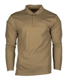 Tactical Quick Dry Poloshirt lange mouw - met klittenband op de mouwen - COYOTE - nieuw gemaakt