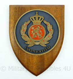 Landmachtstaf wandbord met handtekening Luitenant Generaal C. de Jager - afmeting 18 x 14 x 1,5 cm - origineel