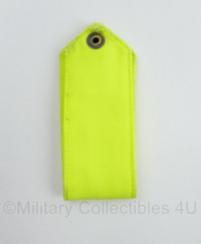 Nederlandse huidig model enkele Politie epaulet fluoriserend geel - 11,5 x 5  cm - origineel
