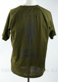 KMARS Korps Mariniers Coolmax shirt groen - met logo op de rug - maat Medium of Extra Large - gedragen - origineel
