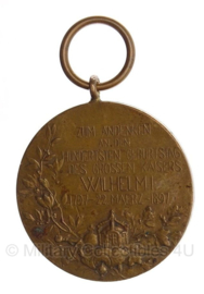 Medaille 1897 en origineel ingelijste oorkonde -Die Kaiser-Wilhelm-Erinnerungsmedaille  - origineel 1897