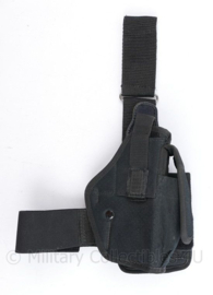 Defensie dropleg beenholster met dubbele magazijntassen - black - 14 x 3,5 x 23 cm - gebruikt - origineel