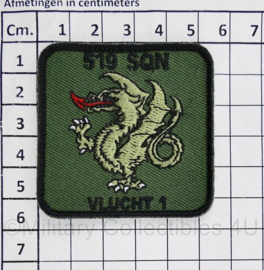 KLu Luchtmacht eenheid borst embleem 519 Squadron Vlucht 1 - met klittenband - 5,5 x 5,5 cm - origineel