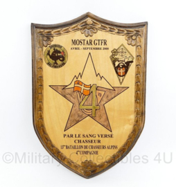 Wandbord SFOR 13e bataillon de Chasseurs Alpins 4e Compagnie - Monstar GTFR - gemaakt in Bosnië - 30 x 20 x 2 - nieuw - origineel