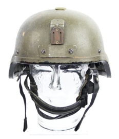 Korps Mariniers en Defensie kogelwerende Rabintex NIJ3 helm met camo en nachtkijker beugel - maat Medium - gedragen  - origineel