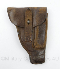 WO2 Duits model holster bruin leder - 12 x 2 x 16,5 cm - origineel naoorlogs