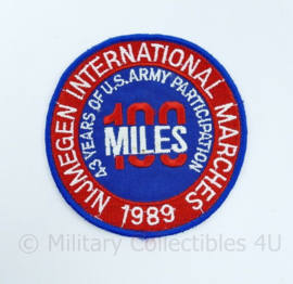 Nijmegen International Marches 1989 embleem US Army 100 miles - diameter 9,5 cm -origineel