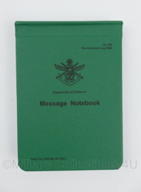 Australische leger Department of Defence Message Notebook Aug 2005 - 11 x 1 x 15 cm - nieuw - origineel